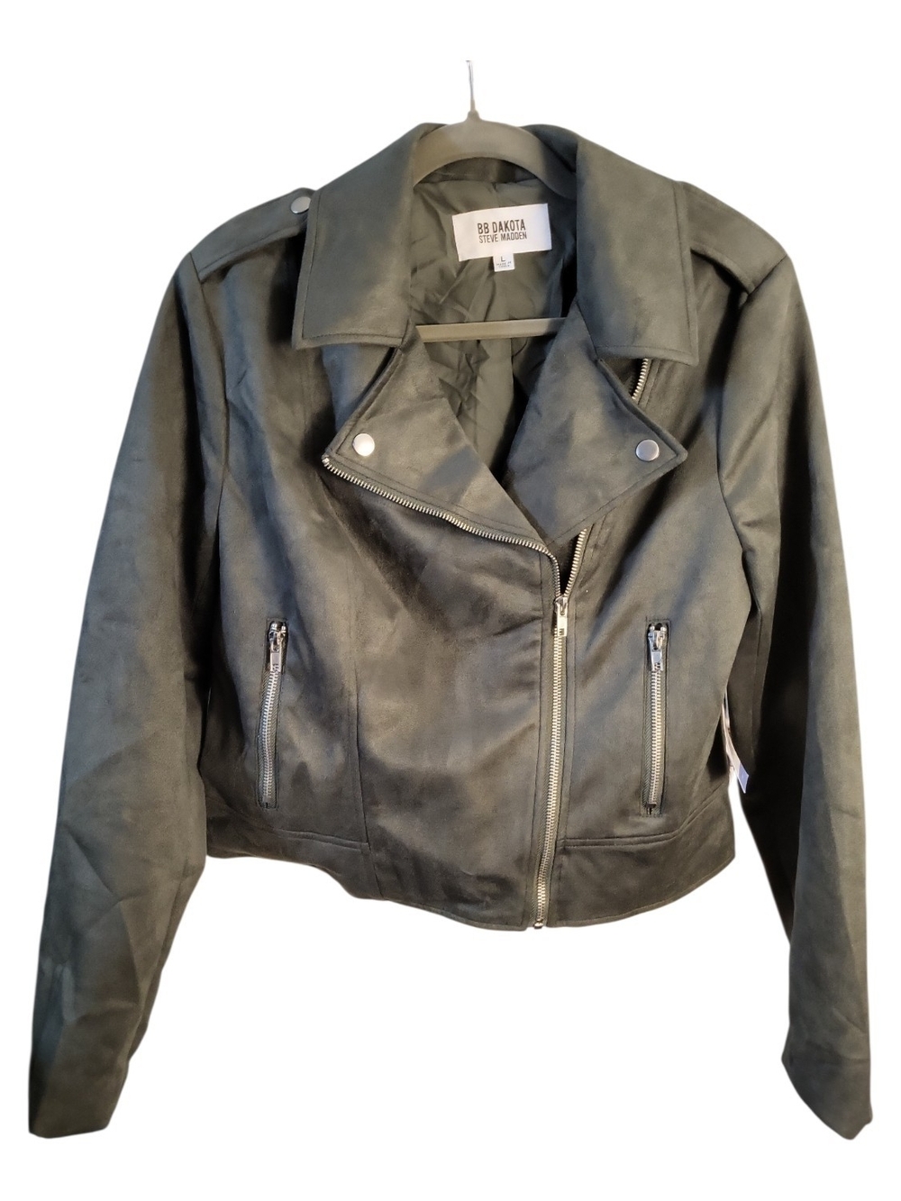 BB Dakota Black Faux-Suede Moto Jacket
